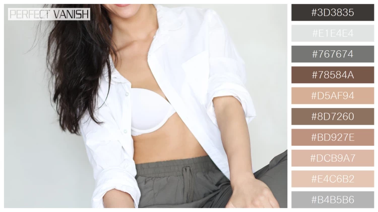 ファッショナブルな女性モデルの無料配色パターン 10色 フリー woman white shirt