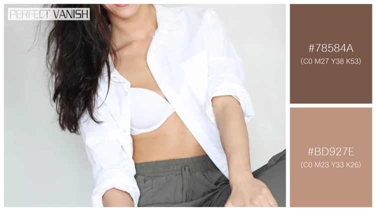 ファッショナブルな女性モデルの無料配色パターン 2色 フリー woman white shirt