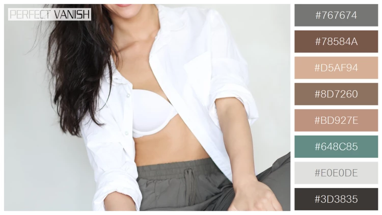 ファッショナブルな女性モデルの無料配色パターン 8色 フリー woman white shirt