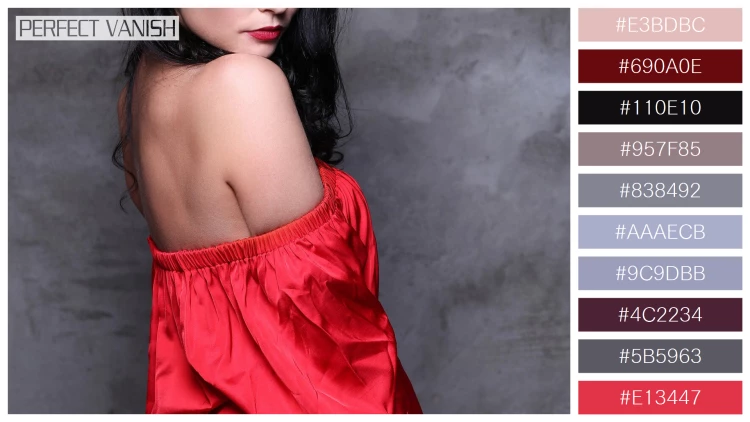 ファッショナブルな女性モデルの無料配色パターン 10色 フリー woman red dress