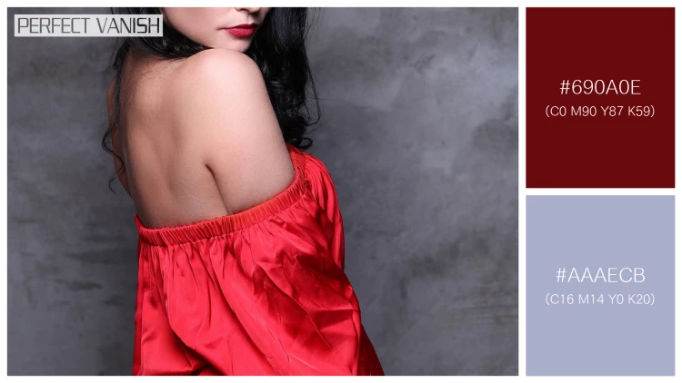 ファッショナブルな女性モデルの無料配色パターン 2色 フリー woman red dress