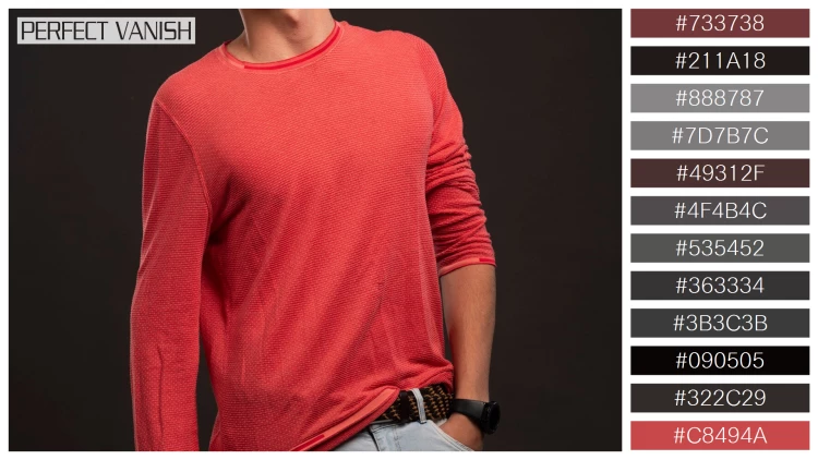 スタイリッシュな男性モデルの無料配色パターン 12色 フリー young model red