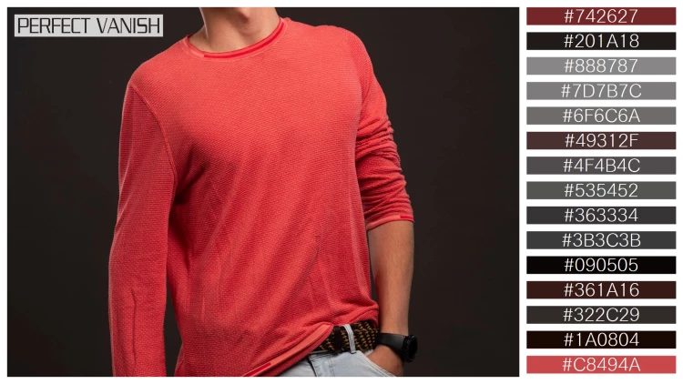 スタイリッシュな男性モデルの無料配色パターン 15色 フリー young model red