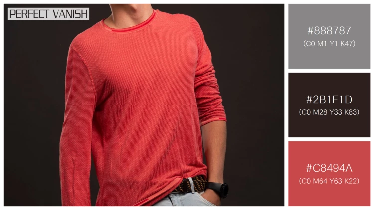 スタイリッシュな男性モデルの無料配色パターン 3色 フリー young model red