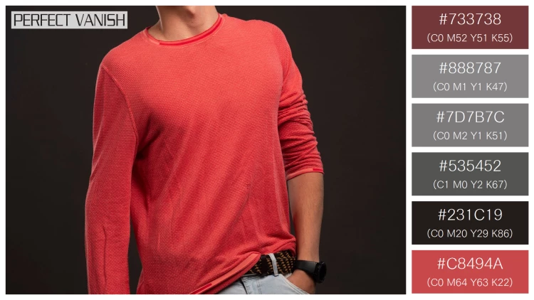 スタイリッシュな男性モデルの無料配色パターン 6色 フリー young model red