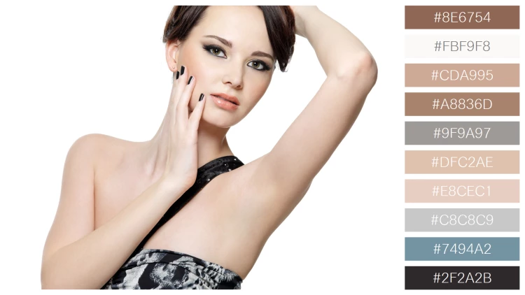 ファッショナブルな女性モデルの無料配色パターン 10色 フリー portrait beautiful glamour