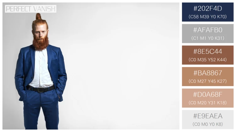 スタイリッシュな男性モデルの無料配色パターン 6色 フリー isolated image successful