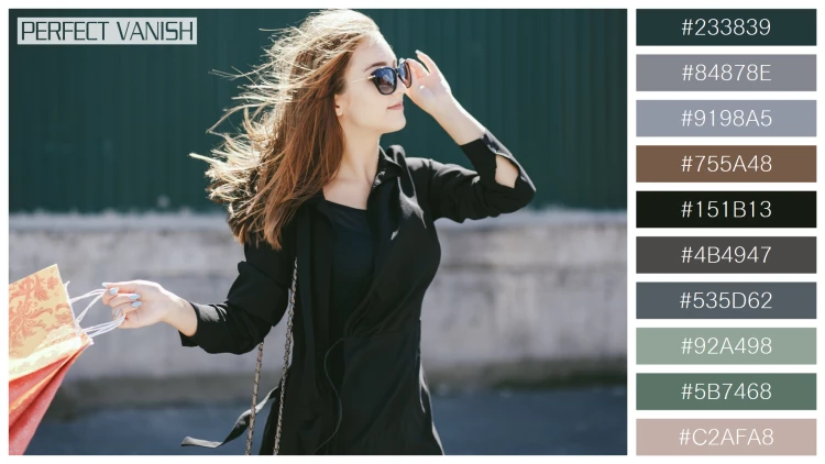 ファッショナブルな女性モデルの無料配色パターン 10色 フリー shop sun wall