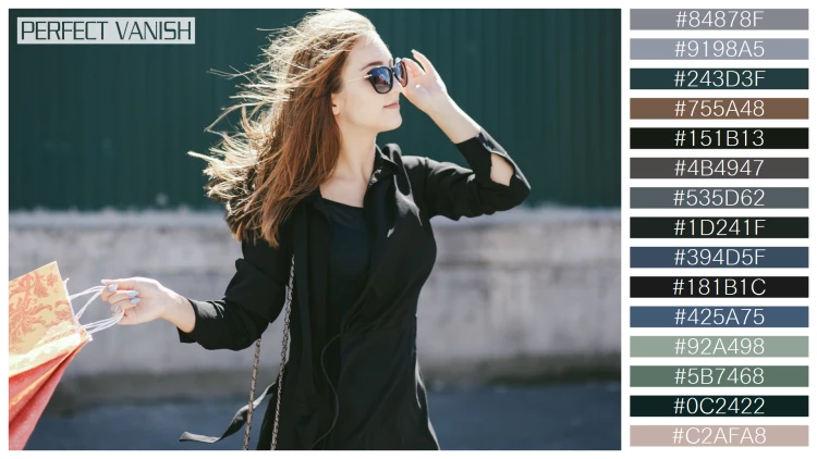 ファッショナブルな女性モデルの無料配色パターン 15色 フリー shop sun wall