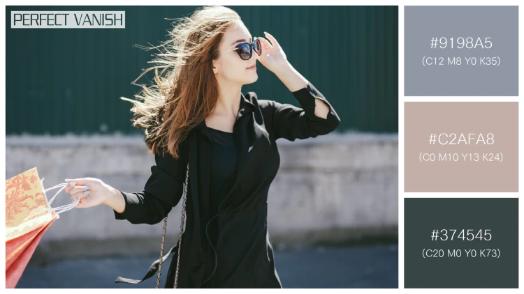 ファッショナブルな女性モデルの無料配色パターン 3色 フリー shop sun wall