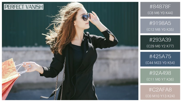 ファッショナブルな女性モデルの無料配色パターン 6色 フリー shop sun wall