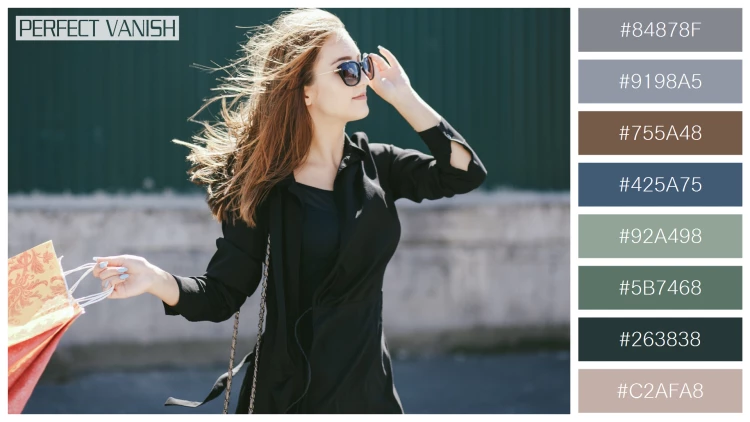ファッショナブルな女性モデルの無料配色パターン 8色 フリー shop sun wall