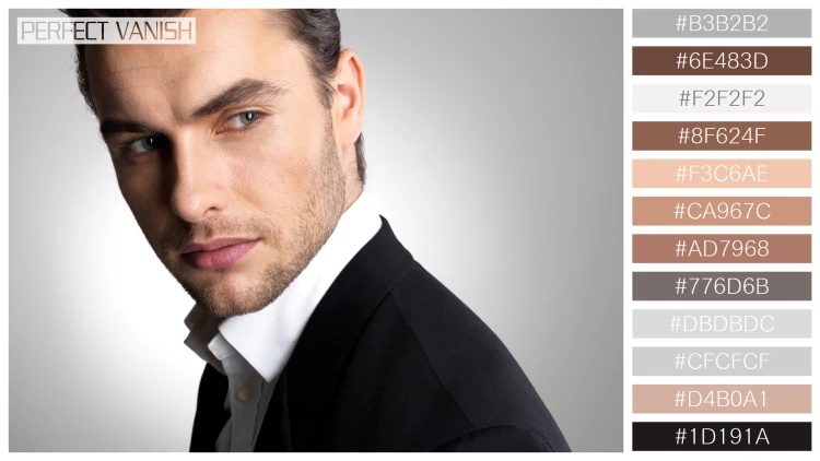 スタイリッシュな男性モデルの無料配色パターン 12色 フリー closeup face fashion