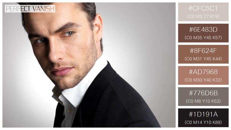 スタイリッシュな男性モデルの無料配色パターン 6色 フリー closeup face fashion