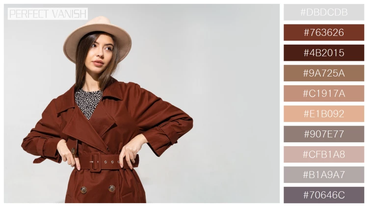 ファッショナブルな女性モデルの無料配色パターン 10色 フリー fashionable woman brown