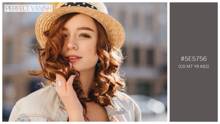 ファッショナブルな女性モデルの無料配色パターン 1色 フリー portrait interested ginger