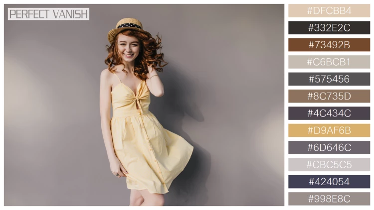 ファッショナブルな女性モデルの無料配色パターン 12色 フリー winsome ginger girl