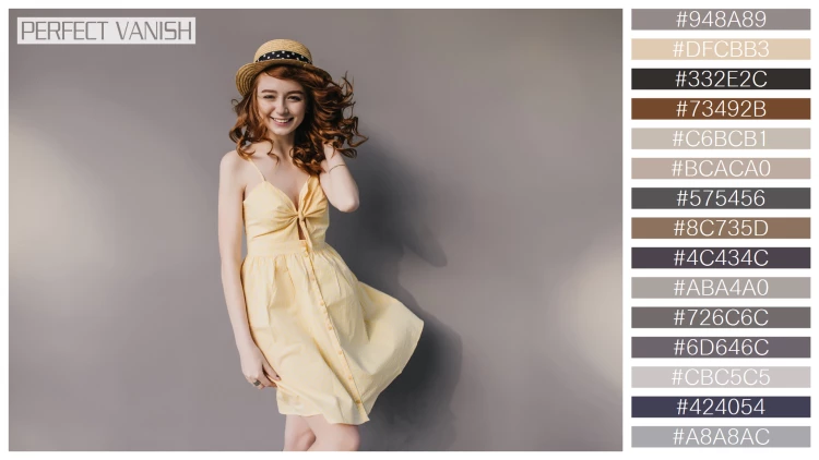 ファッショナブルな女性モデルの無料配色パターン 15色 フリー winsome ginger girl