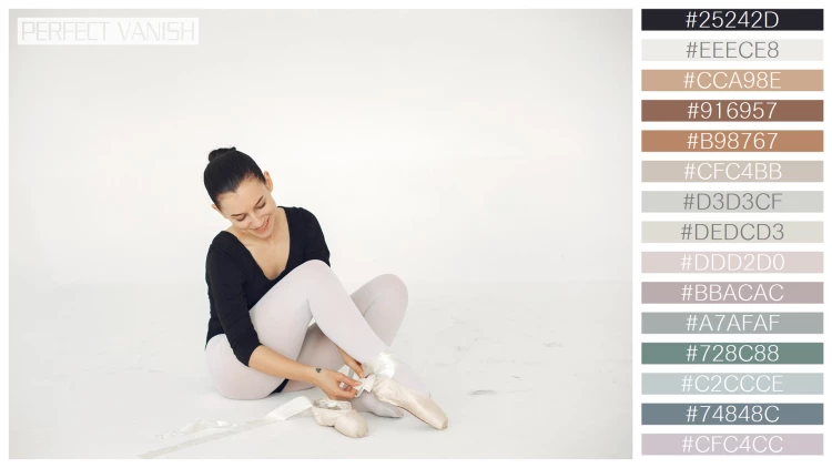 ファッショナブルな女性モデルの無料配色パターン 15色 フリー gorgeous ballet dancer