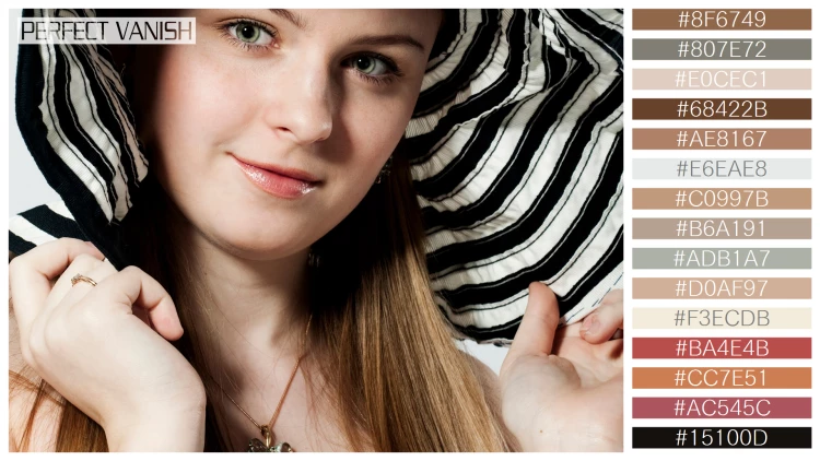 ファッショナブルな女性モデルの無料配色パターン 15色 フリー stripes