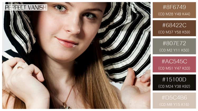 ファッショナブルな女性モデルの無料配色パターン 6色 フリー stripes