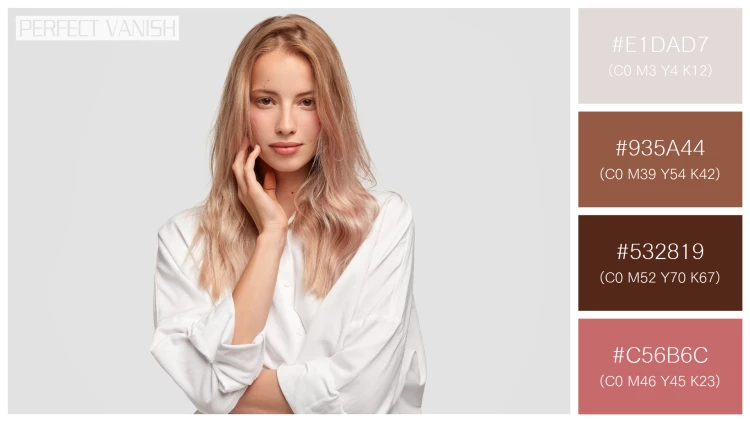 ファッショナブルな女性モデルの無料配色パターン 4色 フリー monochrome beauty concept