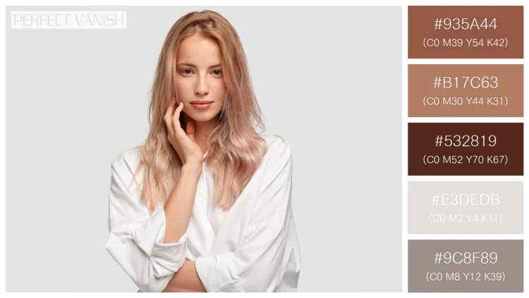 ファッショナブルな女性モデルの無料配色パターン 5色 フリー monochrome beauty concept