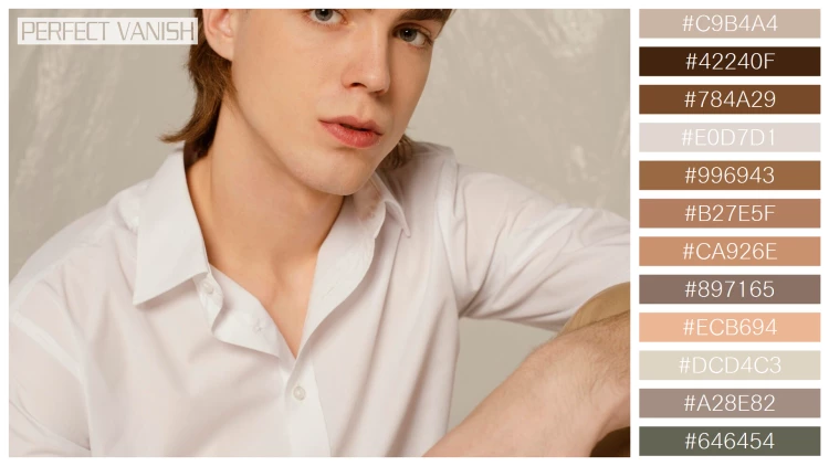スタイリッシュな男性モデルの無料配色パターン 12色 フリー young man portrait