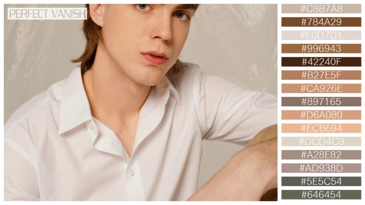スタイリッシュな男性モデルの無料配色パターン 15色 フリー young man portrait