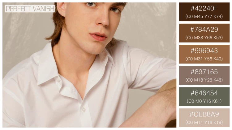 スタイリッシュな男性モデルの無料配色パターン 6色 フリー young man portrait