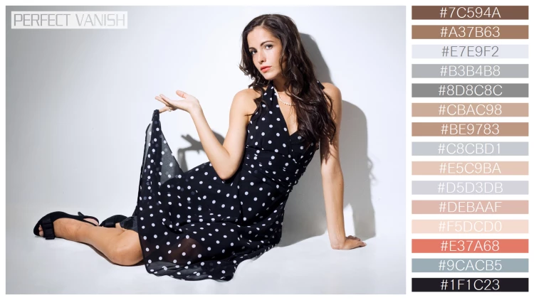 ファッショナブルな女性モデルの無料配色パターン 15色 フリー studio portrait fashionable