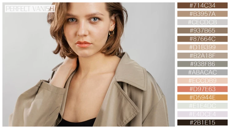 ファッショナブルな女性モデルの無料配色パターン 15色 フリー portrait young woman
