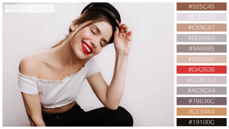 ファッショナブルな女性モデルの無料配色パターン 12色 フリー close up portrait
