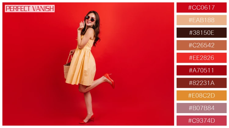 ファッショナブルな女性モデルの無料配色パターン 10色 フリー snapshot full length