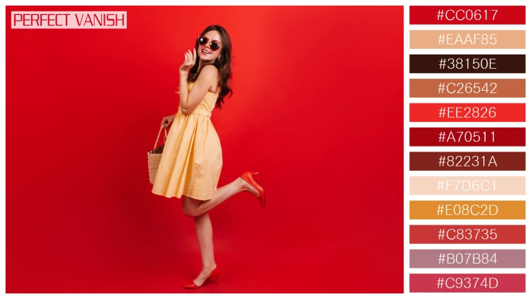 ファッショナブルな女性モデルの無料配色パターン 12色 フリー snapshot full length