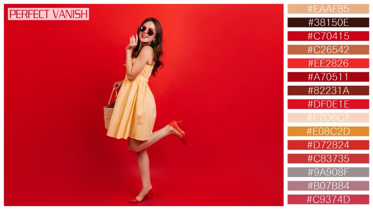 ファッショナブルな女性モデルの無料配色パターン 15色 フリー snapshot full length