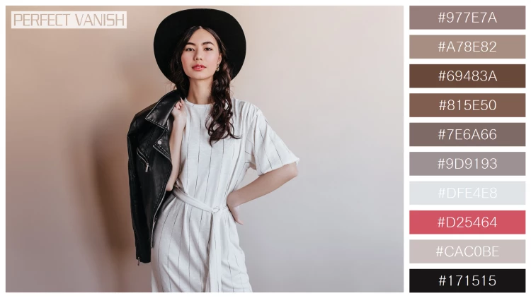 ファッショナブルな女性モデルの無料配色パターン 10色 フリー elegant asian woman