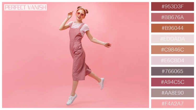 ファッショナブルな女性モデルの無料配色パターン 10色 フリー active woman pink