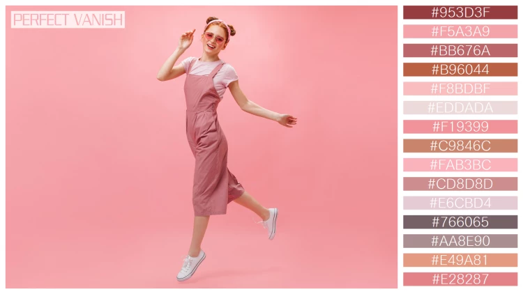 ファッショナブルな女性モデルの無料配色パターン 15色 フリー active woman pink