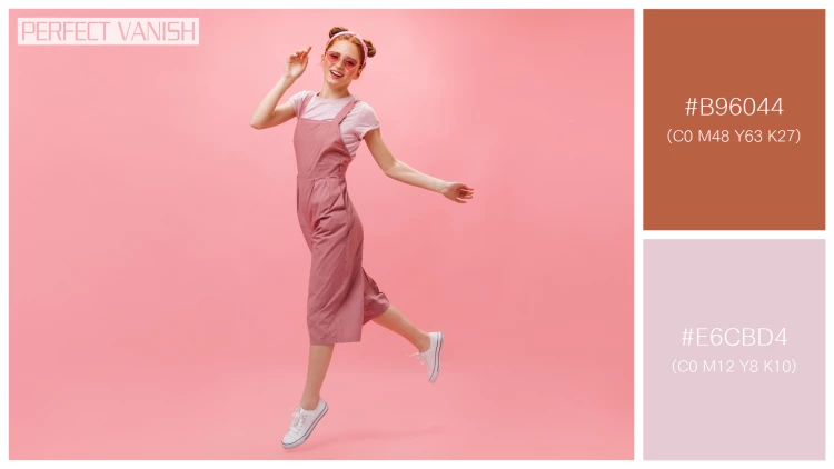 ファッショナブルな女性モデルの無料配色パターン 2色 フリー active woman pink