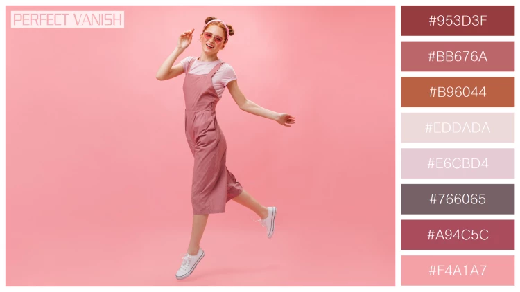 ファッショナブルな女性モデルの無料配色パターン 8色 フリー active woman pink