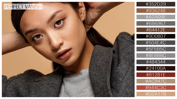 ファッショナブルな女性モデルの無料配色パターン 15色 フリー portrait young japanese