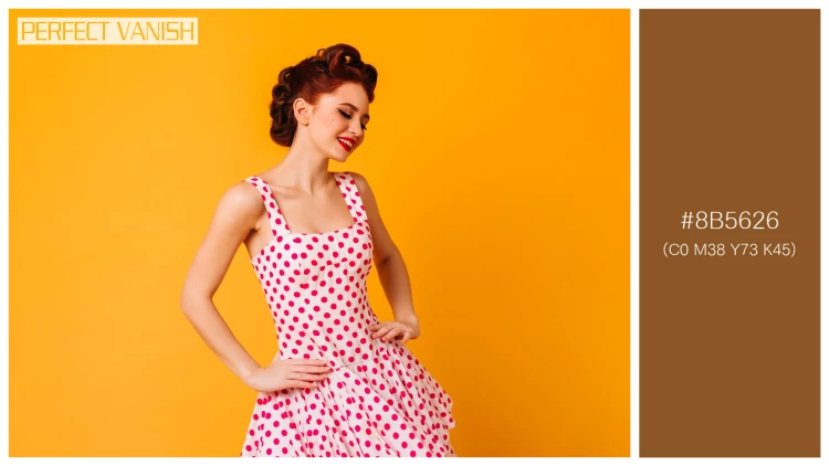 ファッショナブルな女性モデルの無料配色パターン 1色 フリー woman polka dot