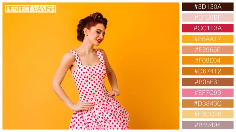 ファッショナブルな女性モデルの無料配色パターン 12色 フリー woman polka dot