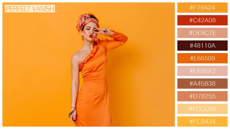 ファッショナブルな女性モデルの無料配色パターン 10色 フリー coquettish woman silk