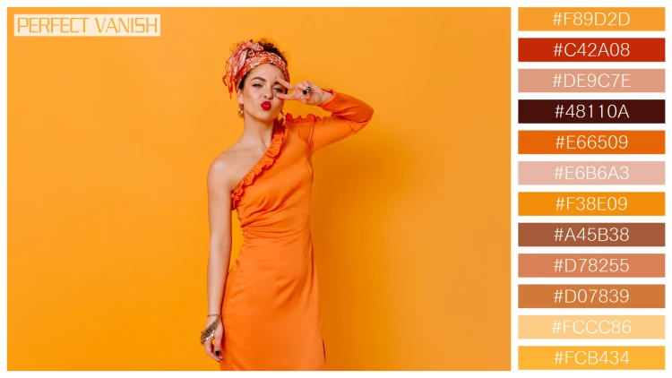 ファッショナブルな女性モデルの無料配色パターン 12色 フリー coquettish woman silk