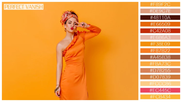ファッショナブルな女性モデルの無料配色パターン 15色 フリー coquettish woman silk