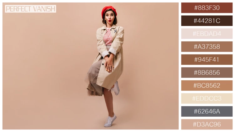 ファッショナブルな女性モデルの無料配色パターン 10色 フリー stylish lady trench