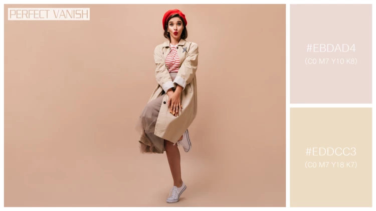 ファッショナブルな女性モデルの無料配色パターン 2色 フリー stylish lady trench
