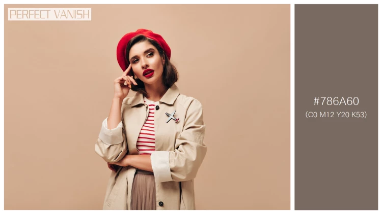 ファッショナブルな女性モデルの無料配色パターン 1色 フリー woman red beret